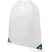 Oriole ryggsäck med dragsko och färgade hörn 5L - Vit/Grön