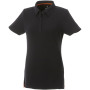 Atkinson short sleeve button-down women's polo - Solid black - XS