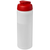 Baseline® Plus 750 ml sportflaska med uppfällbart lock - Transparent/Röd