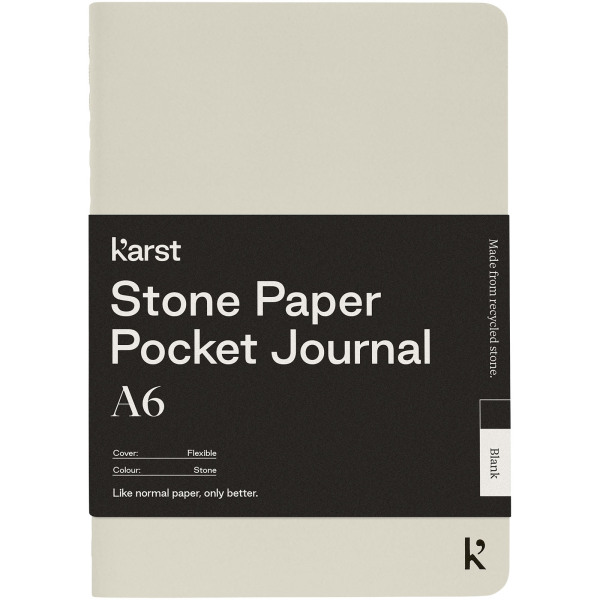 Karst® A6 softcover pocket journal van steenpapier - blanco - Beige