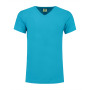 L&S T-shirt V-neck cot/elast SS for him turquoise XXL