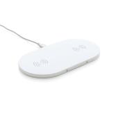 Dubbele 2x 5W draadloze oplader, wit Dubbele 2x 5W draadloze oplader, wit