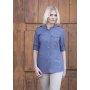 JF 18 Ladies' Chef Shirt Jeans-Style - vintage blue - 48