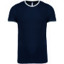 Heren-t-shirt piqué ronde hals Navy / Off White S