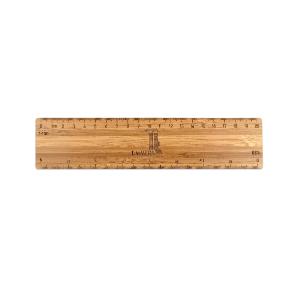 Standaard liniaal 210 x 40 mm van 3 mm hout, diverse houtsoorten