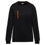 DayToDay unisex sweater met zip contrasterende zak Black / Orange XS