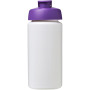 Baseline® Plus grip 500 ml flip lid sport bottle - White/Purple