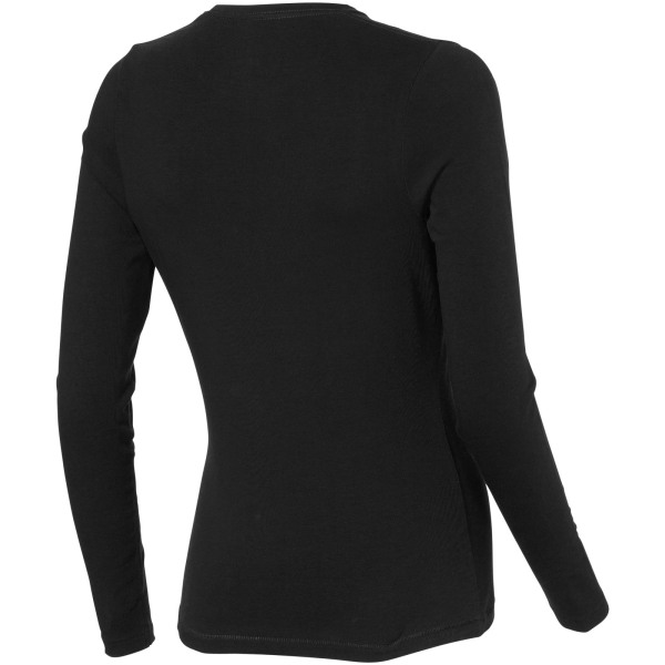 Ponoka long sleeve women's GOTS organic t-shirt - Solid black - XL