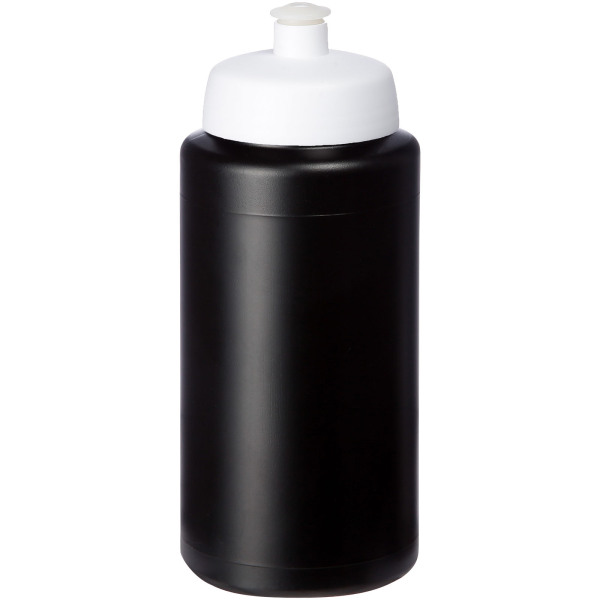 Baseline® Plus grip 500 ml sports lid sport bottle - Solid black/White