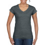 Gildan T-shirt V-Neck SoftStyle SS for her 446 dark heather L
