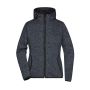 Ladies' Knitted Fleece Hoody - dark-melange/black - XXL