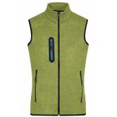 Men's Knitted Fleece Vest - kiwi-melange/royal - 3XL