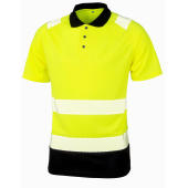 Recycled Safety Polo Shirt - Fluorescent Yellow - S/M