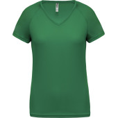 Dames sport-t-shirt V-hals Kelly Green XS