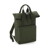 Twin Handle Roll-Top Backpack - Olive Green - One Size