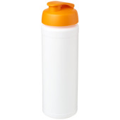 Baseline® Plus grip 750 ml sportflaska med uppfällbart lock - Vit/Orange