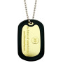 Gold Shine Dog Tags with Rubber Silencer and Long Ball Chains (Logo Relief)