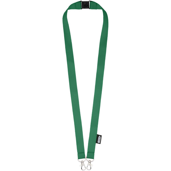 Adam recycled PET lanyard with two hooks - Green