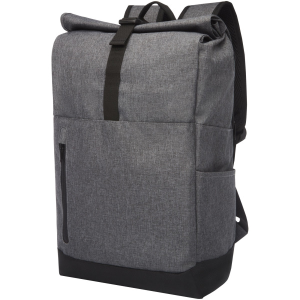 Hoss 15.6" roll-up laptop backpack 12L - Heather grey/Solid black