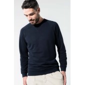 Herensweater BIO ronde hals raglanmouwen Navy XL