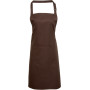 Colours Bib Apron With Pocket Brown One Size