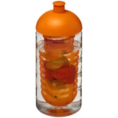 H2O Active® Bop 500 ml bidon en infuser met koepeldeksel - Transparant/Oranje