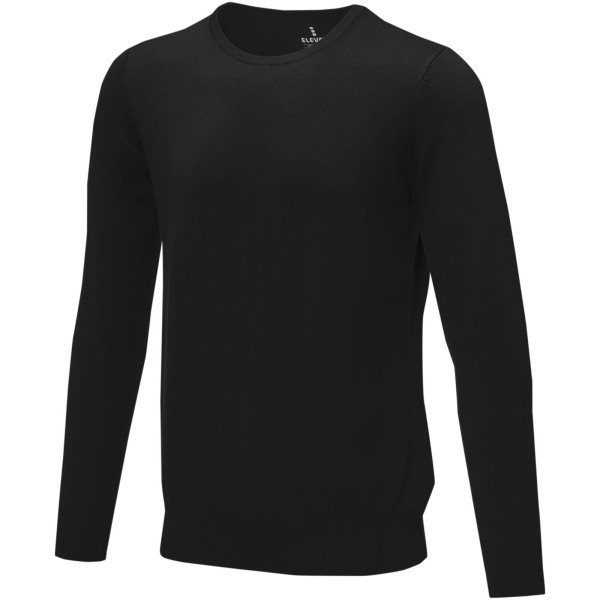 Merrit men's crewneck pullover - Solid black - XXL