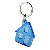 Sleutelhanger huis gerecycled transparant blauw