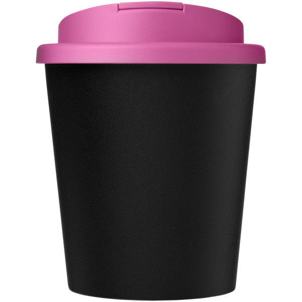 Americano® Espresso Eco 250 ml recycled tumbler with spill-proof lid - Solid black/Magenta