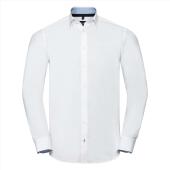 Men's L/S Tail. Contr. Ult. Stretch Shirt, White, XXL, RUS