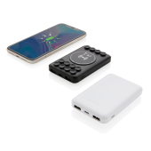 5.000 mAh draadloos opladen zakformaat powerbank, zwart