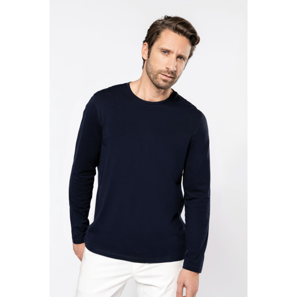 Supima® heren-T-shirt ronde hals lange mouwen