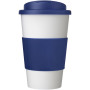 Americano® 350 ml tumbler with grip & spill-proof lid - White/Blue