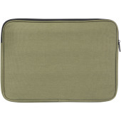 Joey 14 inch GRS gerecyclede canvas laptophoes, 2 l - Olijf groen