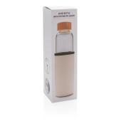 Borosilicaatglas fles met PU sleeve, wit