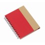 Notitieboekje van gerecycled papier met balpen MAGNY - naturel, rood