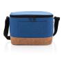 Two tone cooler bag with cork detail, blue