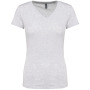 Dames T-shirt V-hals Korte Mouwen Ash Heather 3XL