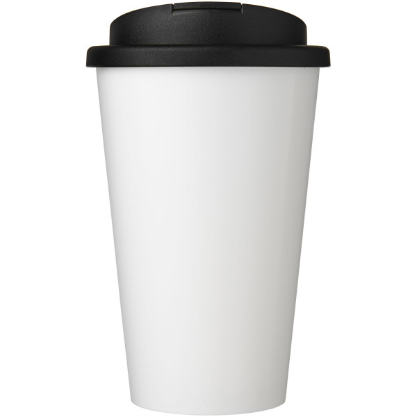 Brite-Americano® Recycled 350 ml spill-proof insulated tumbler - White/Solid black