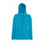 FOTL Lady-Fit L.weight Hooded Sweat Jacket, Azure Blue, XS