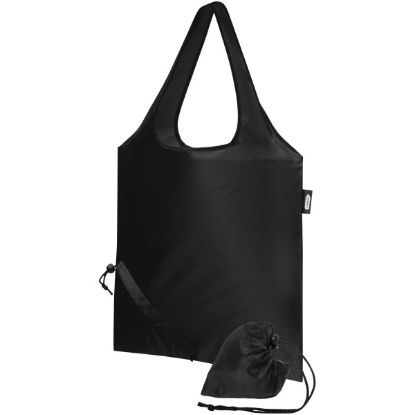 Sabia RPET foldable tote bag 7L - Solid black