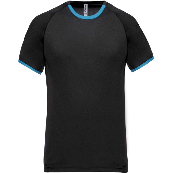 Sport-t-shirt Dark Grey Heather / Tropical Blue XXL