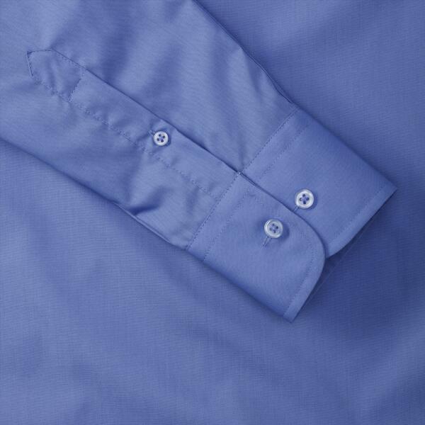 RUS Men LSL Tailored Polycot. Poplin Shirt, Corp. Blue, M