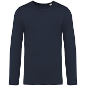 Ecologisch verwassen uniseks T-shirt lange mouwen Washed Navy Blue XS