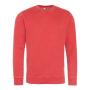 AWDis Washed Sweatshirt, Washed Fire Red, XXL, Just Hoods