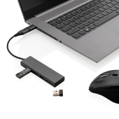 Terra RCS gerecycled aluminium hub met 3 USB-poorten, grijs