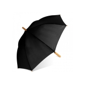 Stok paraplu 25” R-PET recht handvat auto open - Zwart