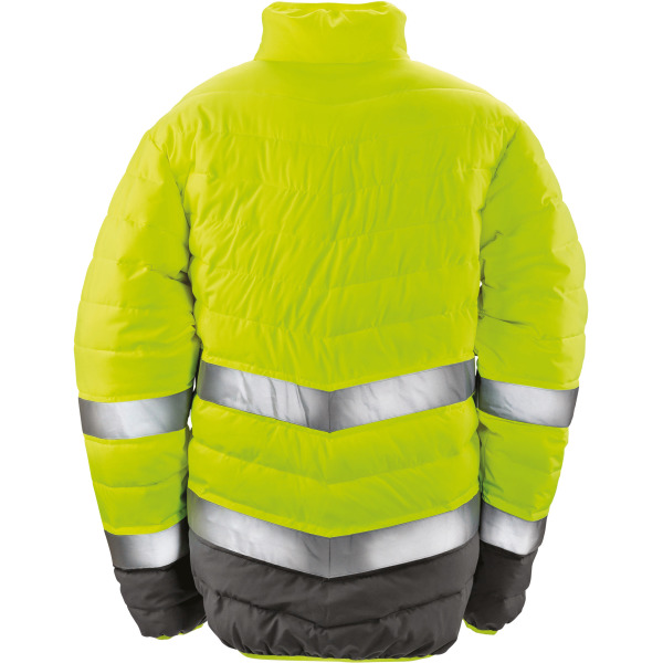 Soft padded Safety Jacket Fluorescent Yellow / Grey 3XL