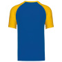 Baseball - Tweekleurig t-shirt Royal Blue / Yellow M
