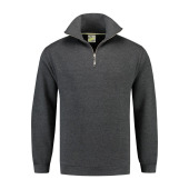 L&S Sweater Zip antracite 3XL